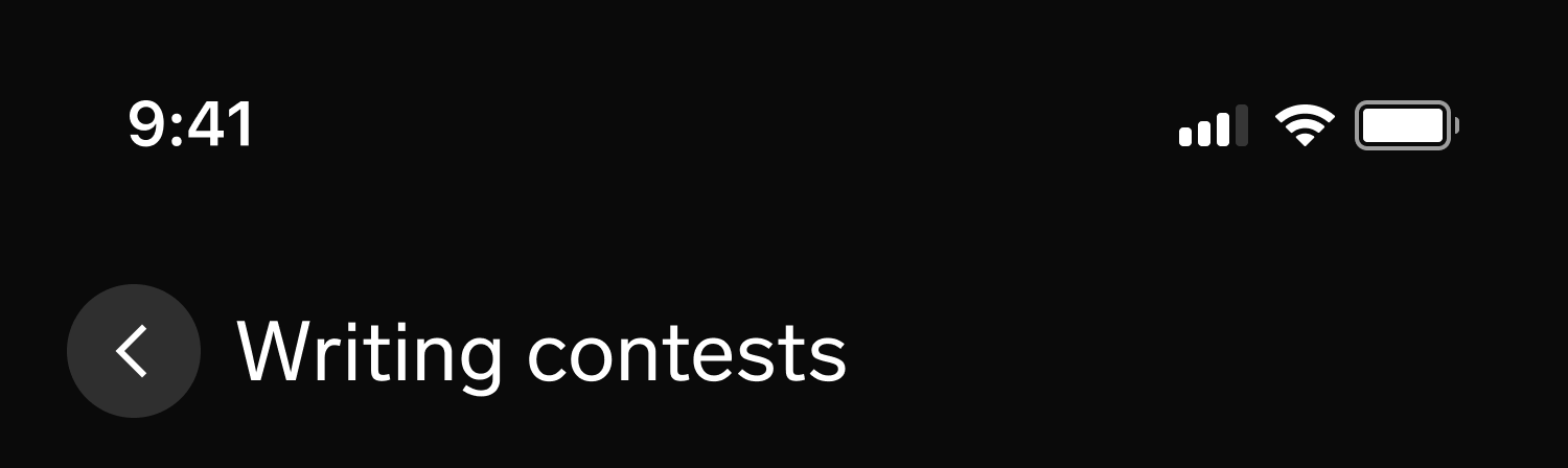 Writing contests header